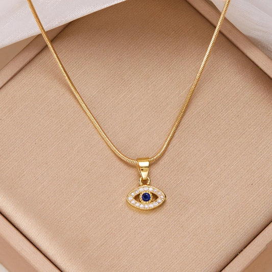 Elara Jewelry™ Élysia Eye Pendant Necklace