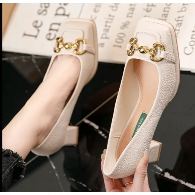 Solenne Shoes™ Escarpins à talons épais et bout carré
