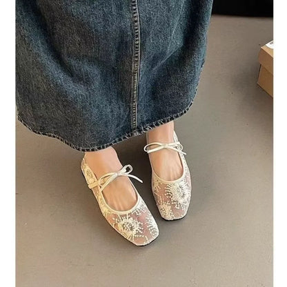 Solenne Shoes™ Minimalist Mesh Lace Ballet Flats