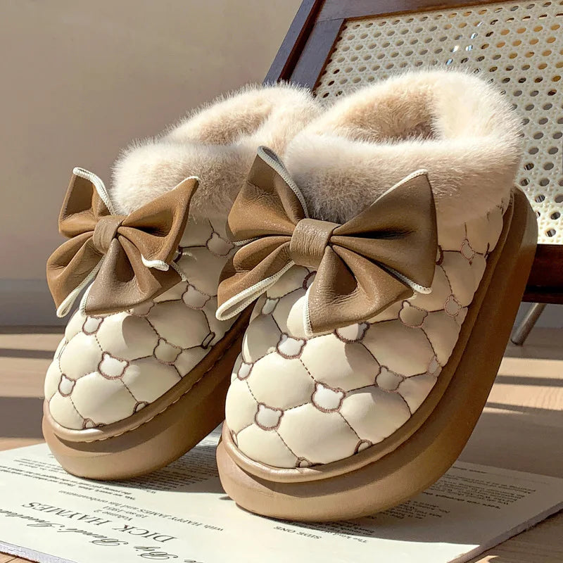 Lunara Winter™ Botas com plataforma Bowknot para mulheres