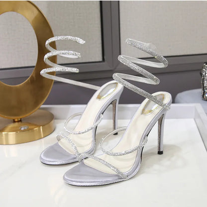 Solenne Shoes™ Rhinestone Thin High Heels