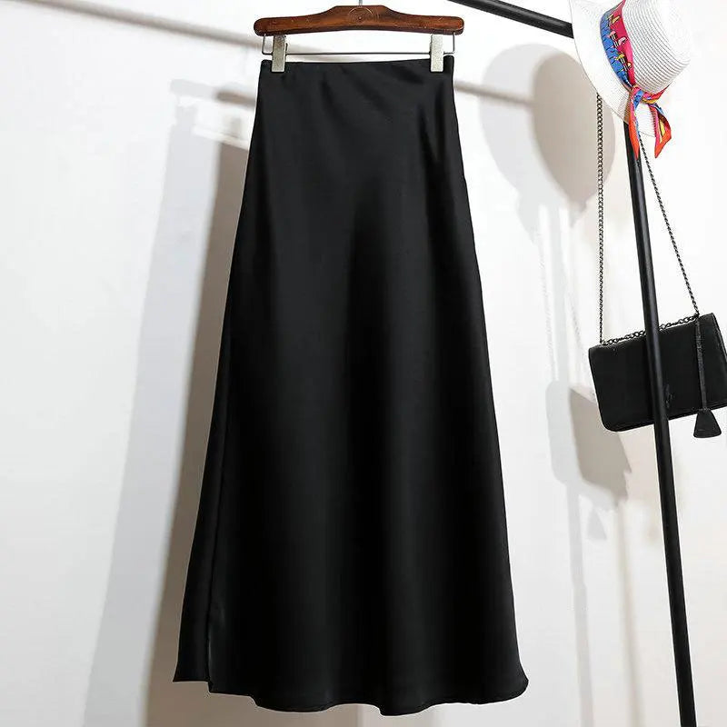 Satin Éclat™ Elegant Satin Long Skirt