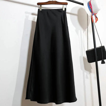 Satin Éclat™ Elegant Satin Long Skirt