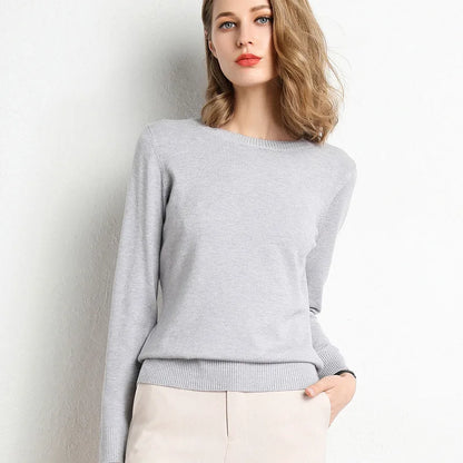 Pullover in cashmere slim con scollo a O Lunara Winter™