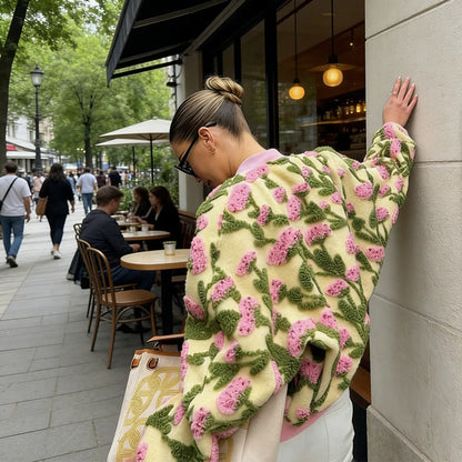 Lunara Winter™ Flower Plush Bomber Jacket