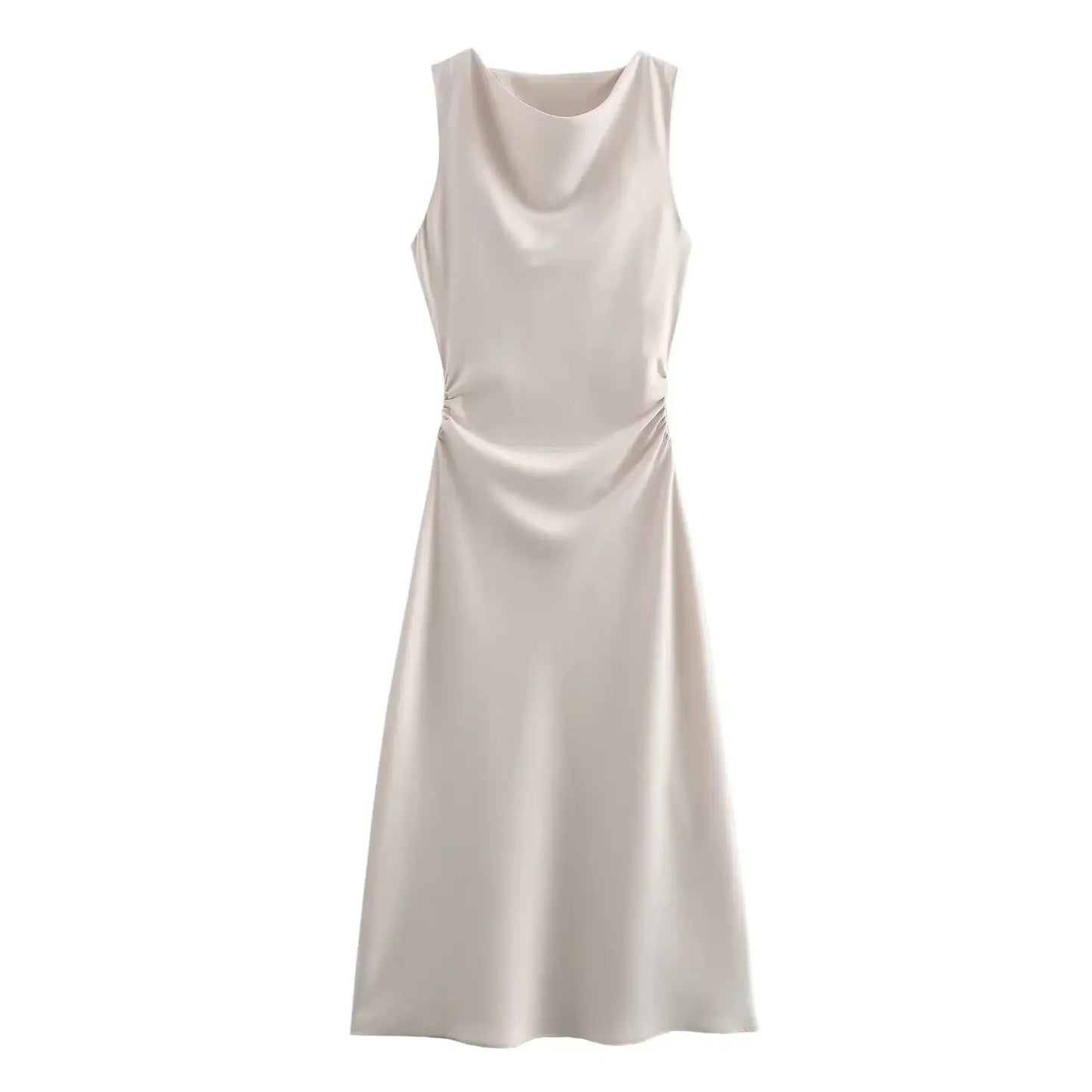Amoura Dresses™ Sleeveless Satin Texture Dress