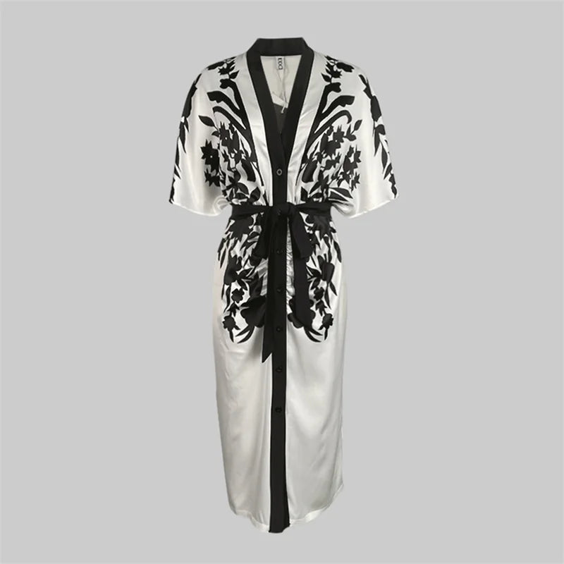 Amoura Dresses™ Midikleid mit V-Ausschnitt