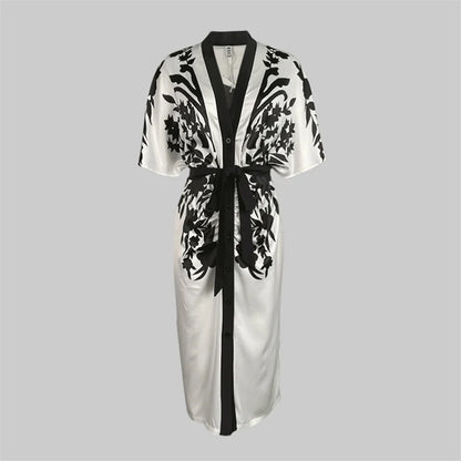 Amoura Dresses™ Midikleid mit V-Ausschnitt
