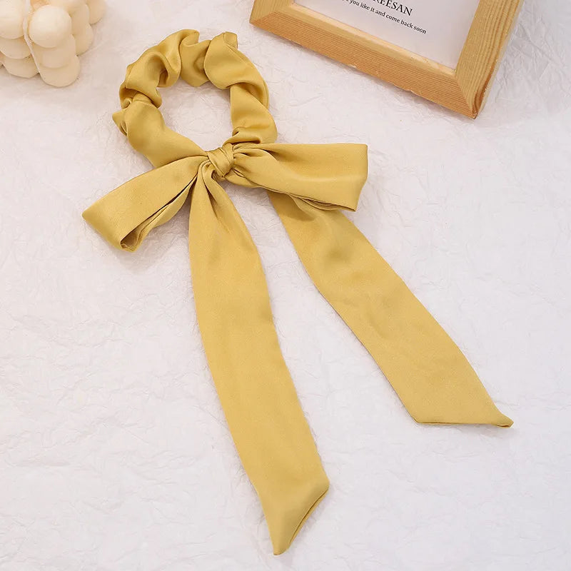 SatinÉclat™ Satin Bow Scrunchie Scarf