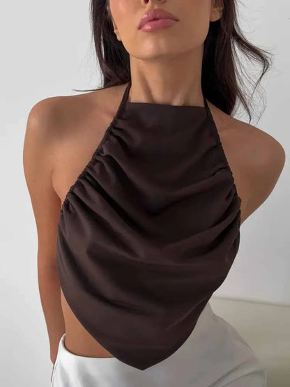 Satin Éclat™ Backless Halter Top