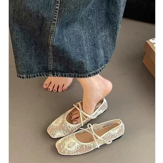 Solenne Shoes™ Minimalist Mesh Lace Ballet Flats