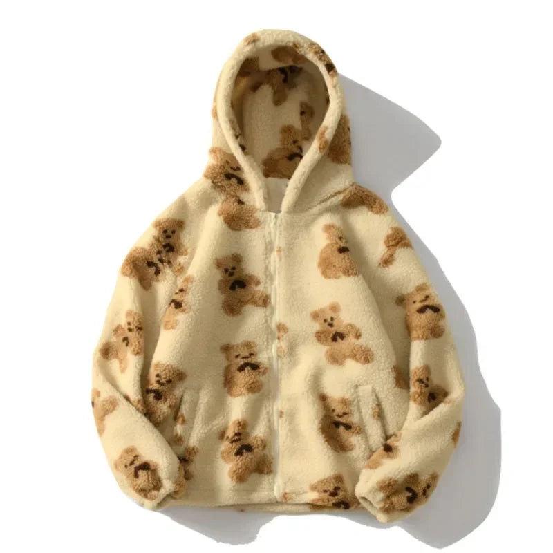 Lunara Winter™ Bear Teddy Print Plush Jacket