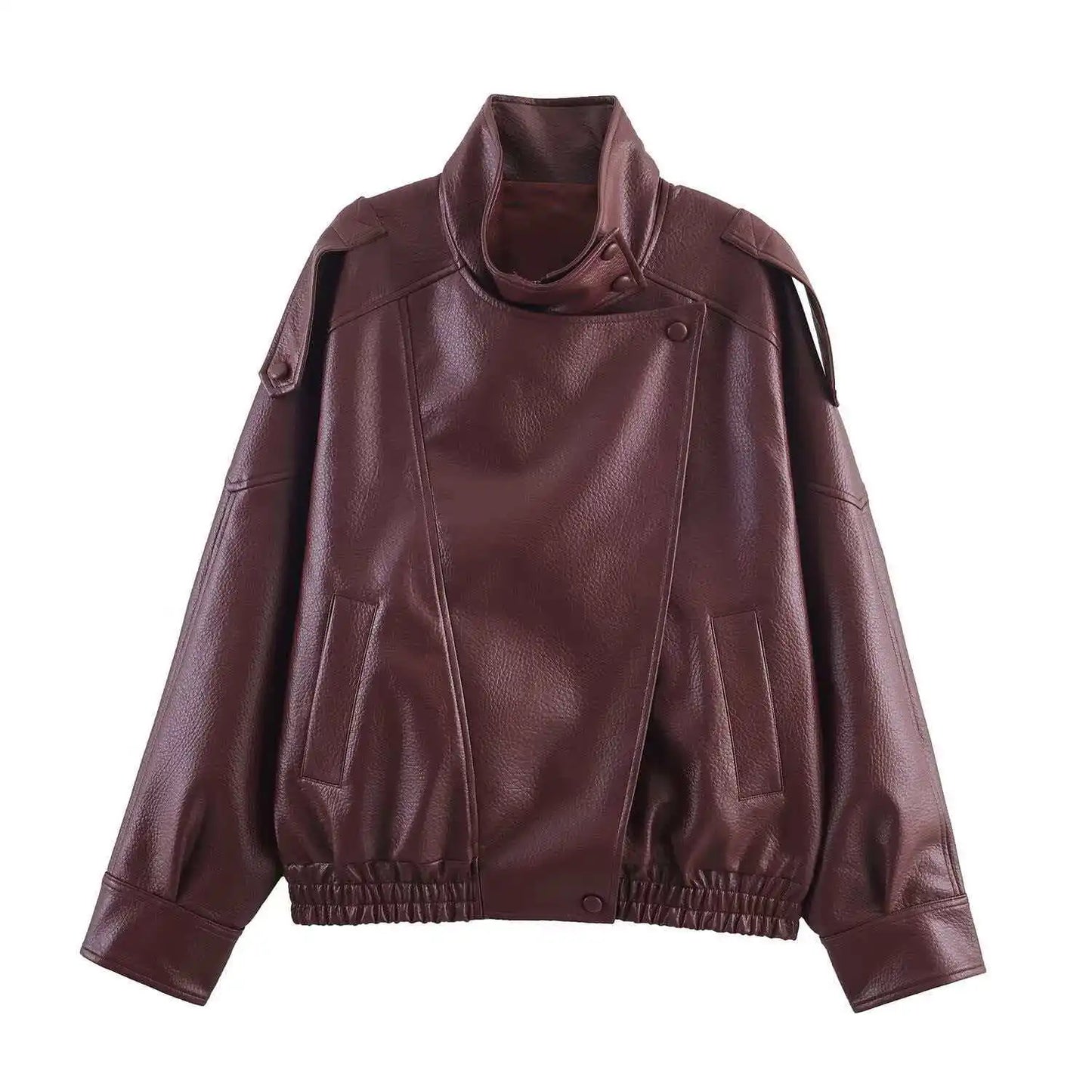 Lunara Winter™ Burgundy Faux Leather Jacket