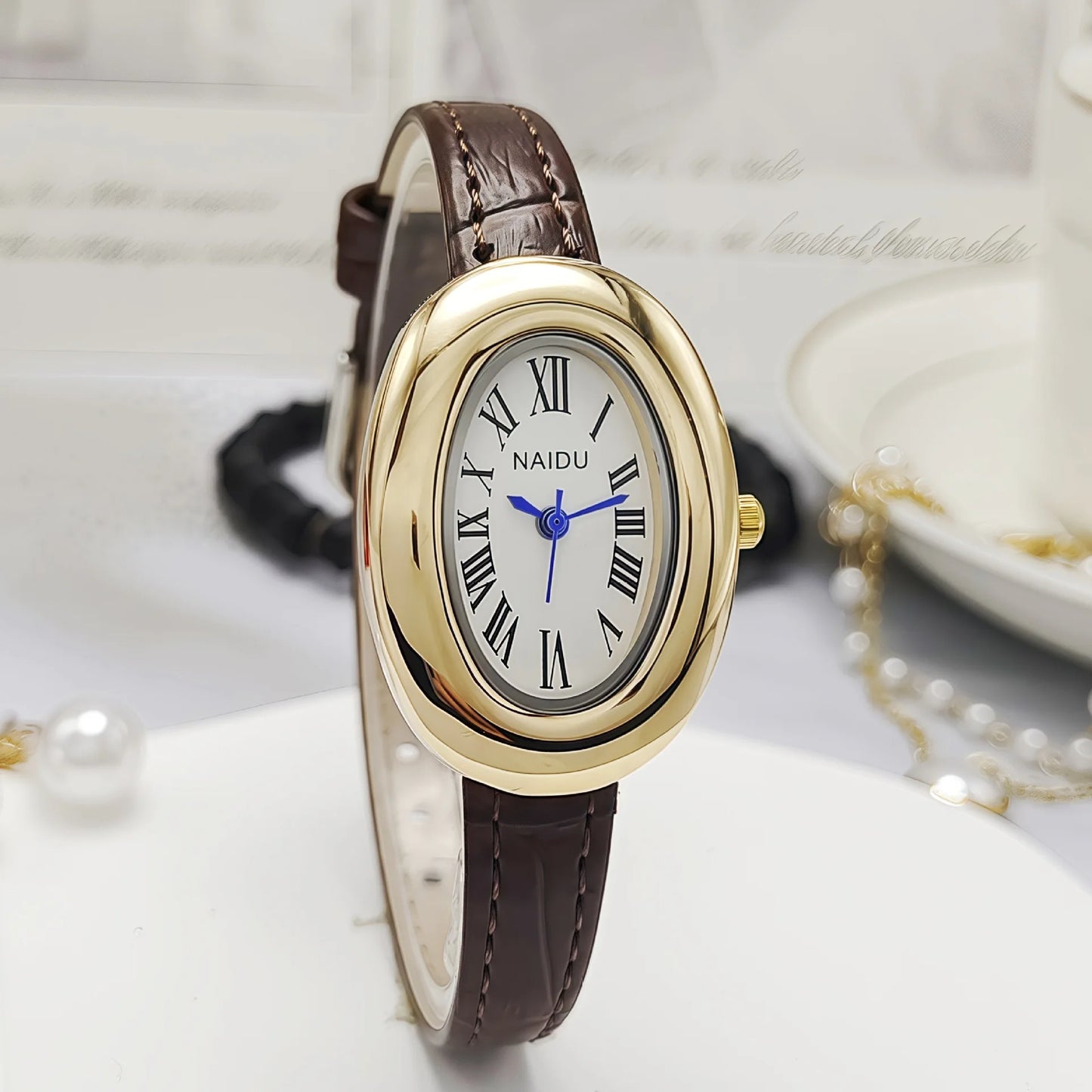Velya Watches™ Relógio de quartzo oval vintage
