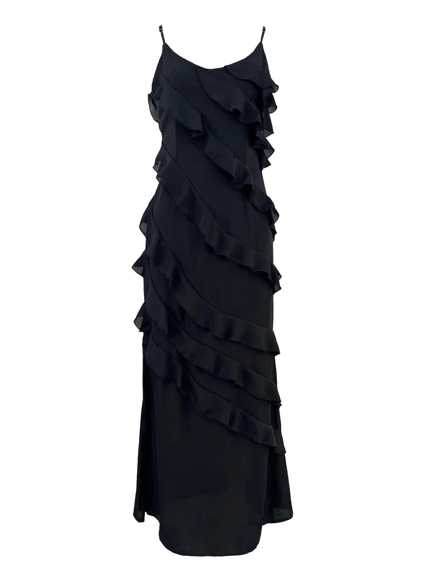 Amoura Dresses™ Chiffon Long Dress with Ruffle