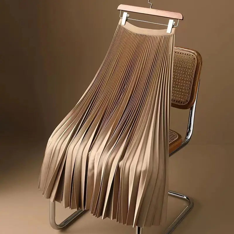 Satin Éclat™ Pleated Long Skirt