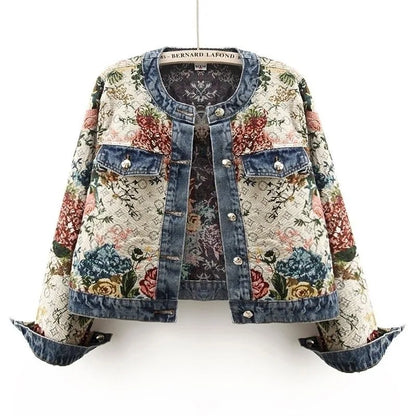 Lunara Winter™ Retro Jacquard Denim Jacket