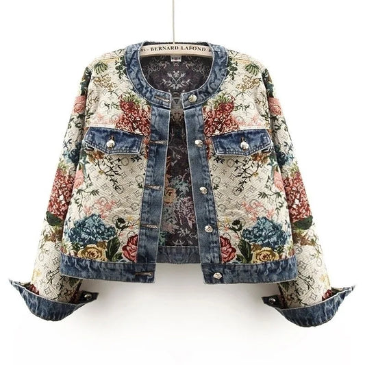 Lunara Winter™ Retro Jacquard Denim Jacket