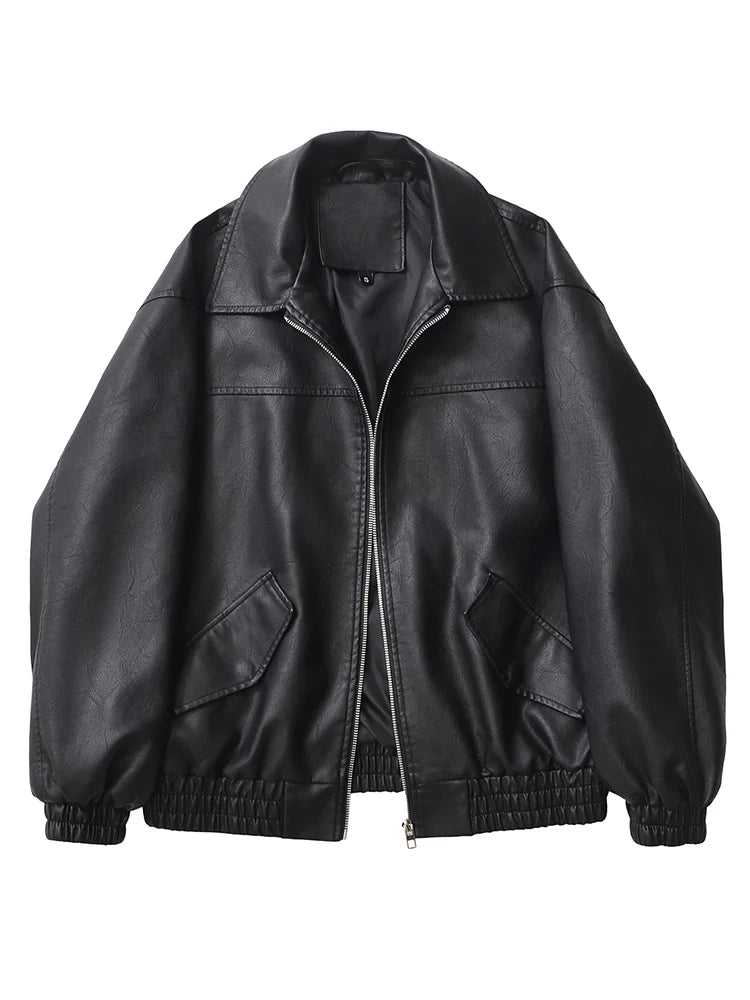 Jaqueta bomber de couro recortada Lunara Winter™