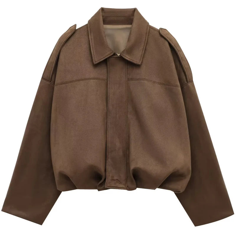 Lunara Winter™ Cropped Faux Suede Utility Jacket