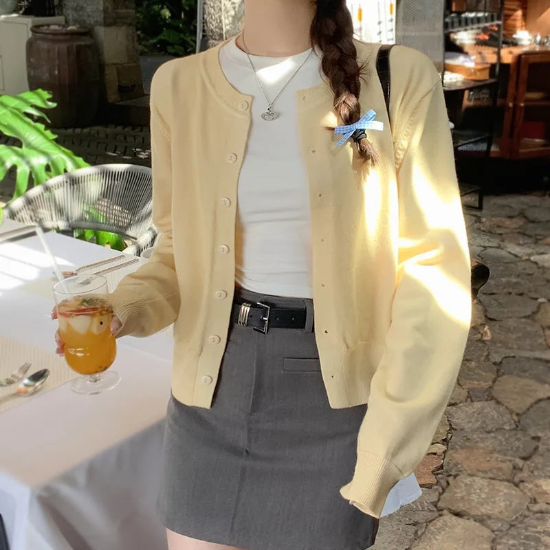 Lunara Winter™ O-Neck Button Down Knit Sweater