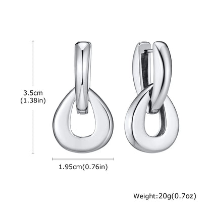 Elara Jewelry™ Two Tone Drop Earrings