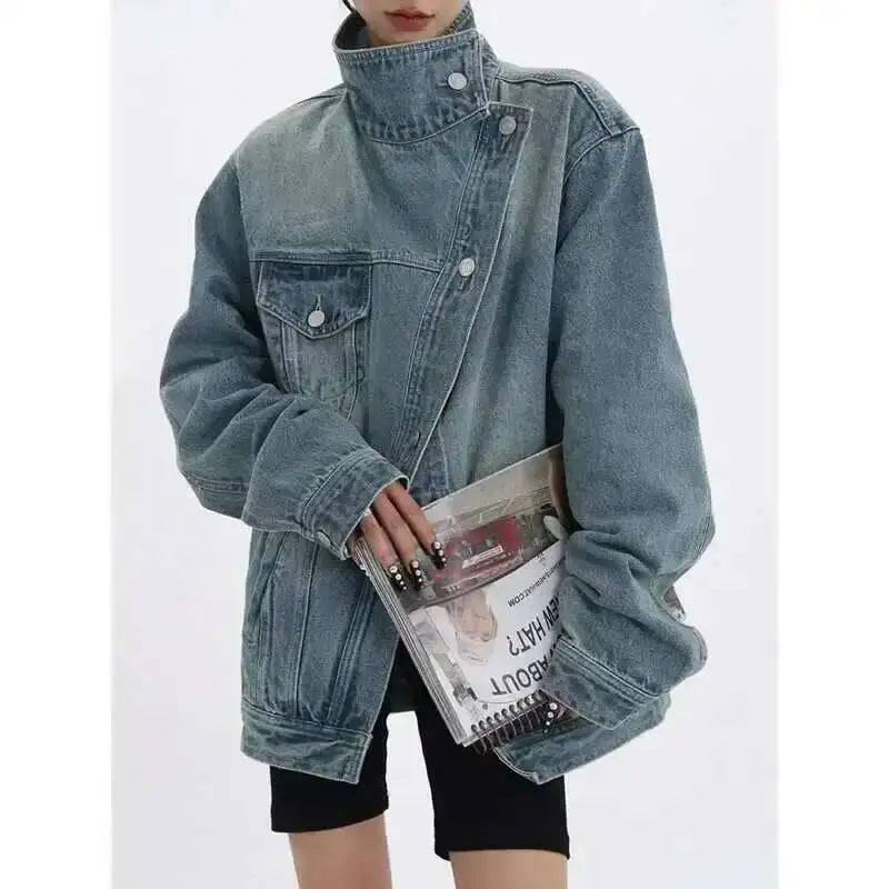 Lunara Winter™ Women’s Denim Coat Turtleneck