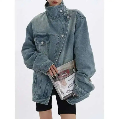 Lunara Winter™ Women’s Denim Coat Turtleneck