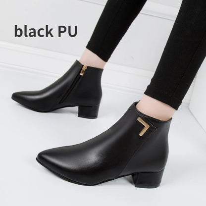 Solenne Shoes™ Fur-Lined Ankle Boots