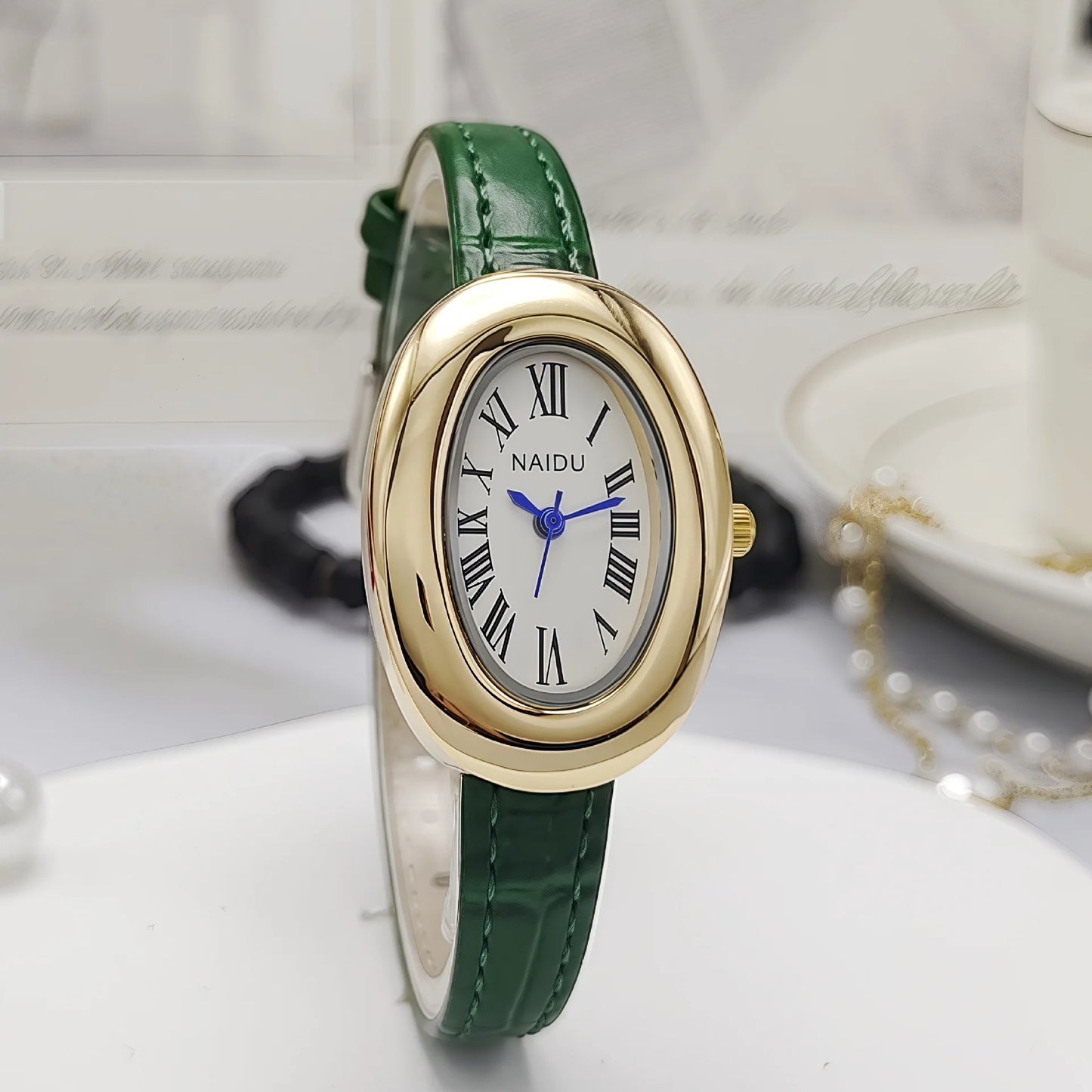 Velya Watches™ Relógio de quartzo oval vintage