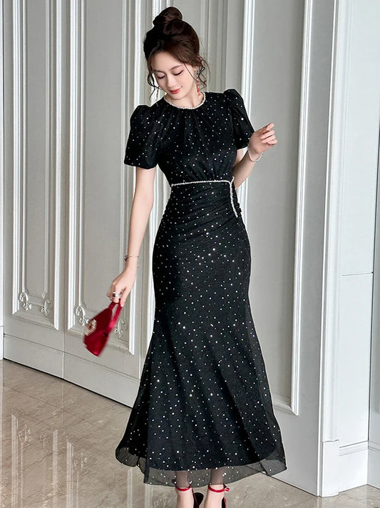 Amoura Dresses™ O-Neck Slim Long Dress