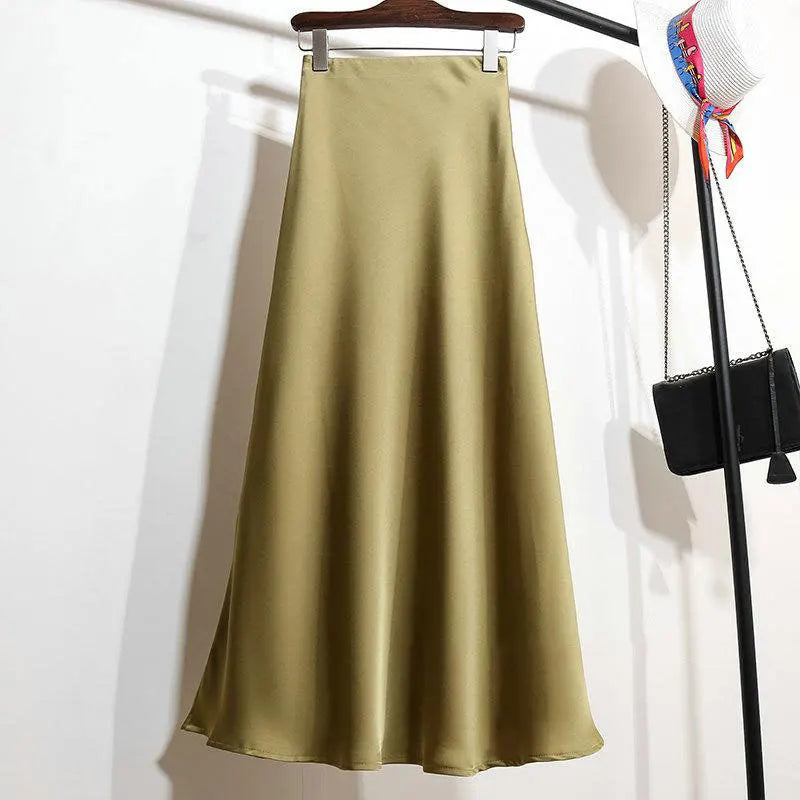 Satin Éclat™ Elegant Satin Long Skirt