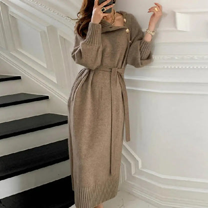 Robe longue boutonnée à col roulé Lunara Winter™