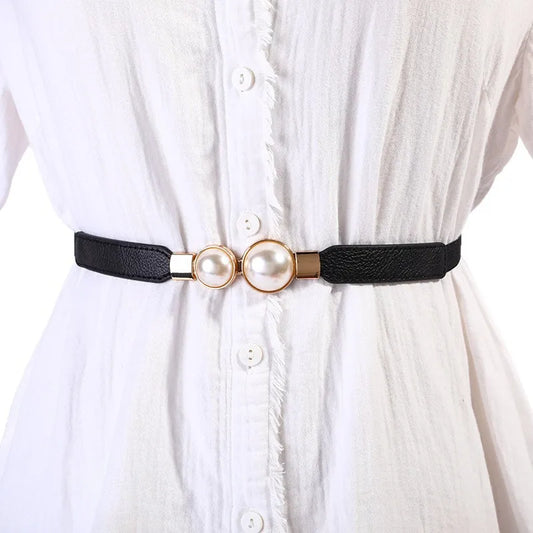 ÉlanBag™ Belt with Double Pearl Buckles