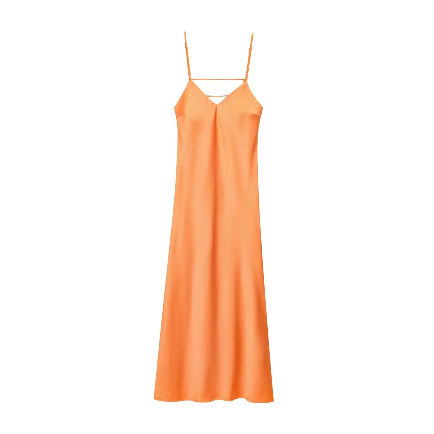 Satin Éclat™ Women’s V-Neck Long Dress