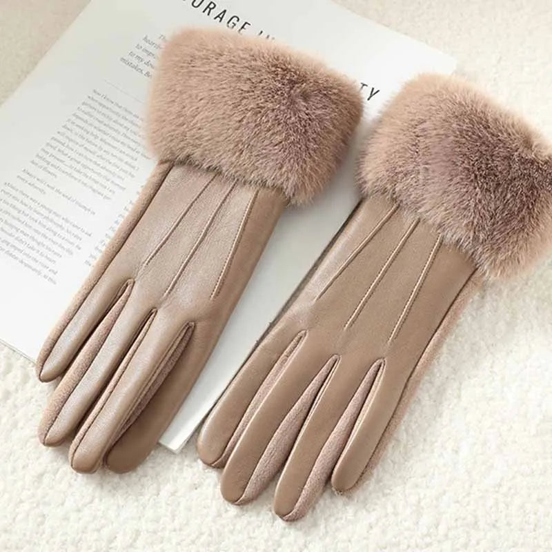 Lunara Winter™ Damen-PU-Lederhandschuhe