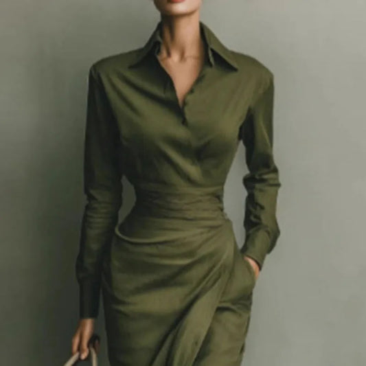 Amoura Dresses™ Robe Slim Taille Haute Boutonnée