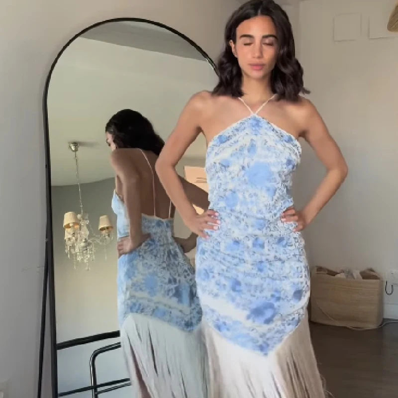 Amoura Dresses™ Embroidered Dress with Fringed Trim