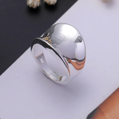 Elara Jewelry™ Wide Dome Statement Ring