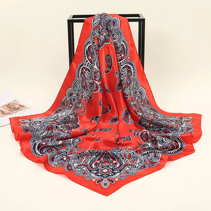 SatinÉclat™ Fashion Silk Square Scarf for Women