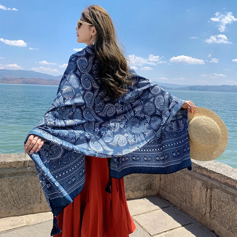 SeaLure™ Aura Artisanal Silk-Blend Shawl