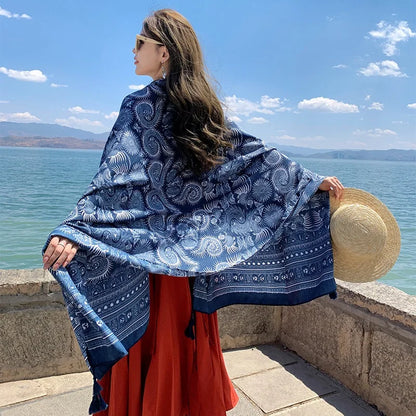 SeaLure™ Aura Artisanal Silk-Blend Shawl