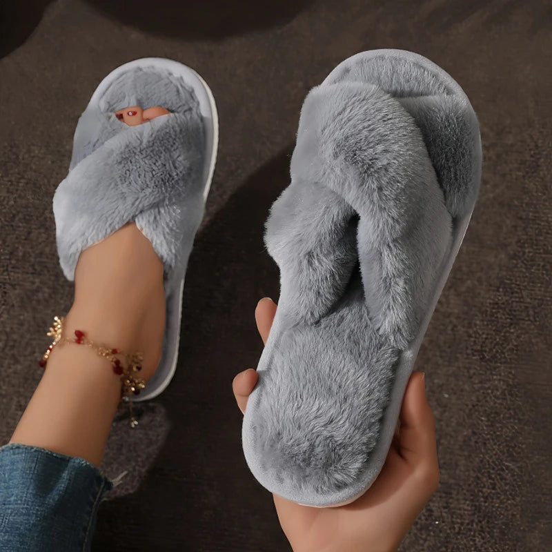 Lunara Winter™ Cross Warm Fluffy Slippers