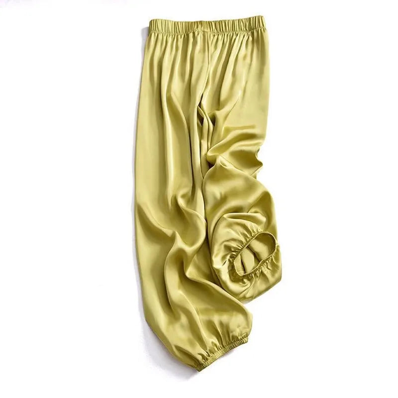 Satin Éclat™ High Waist Ice Silk Pants