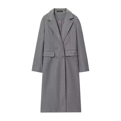 Lunara Winter™ Double-Breasted Wool Long Coat