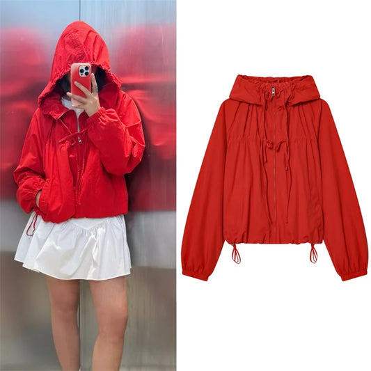 Lunara Winter™ Cropped Hooded Windbreaker Jacket