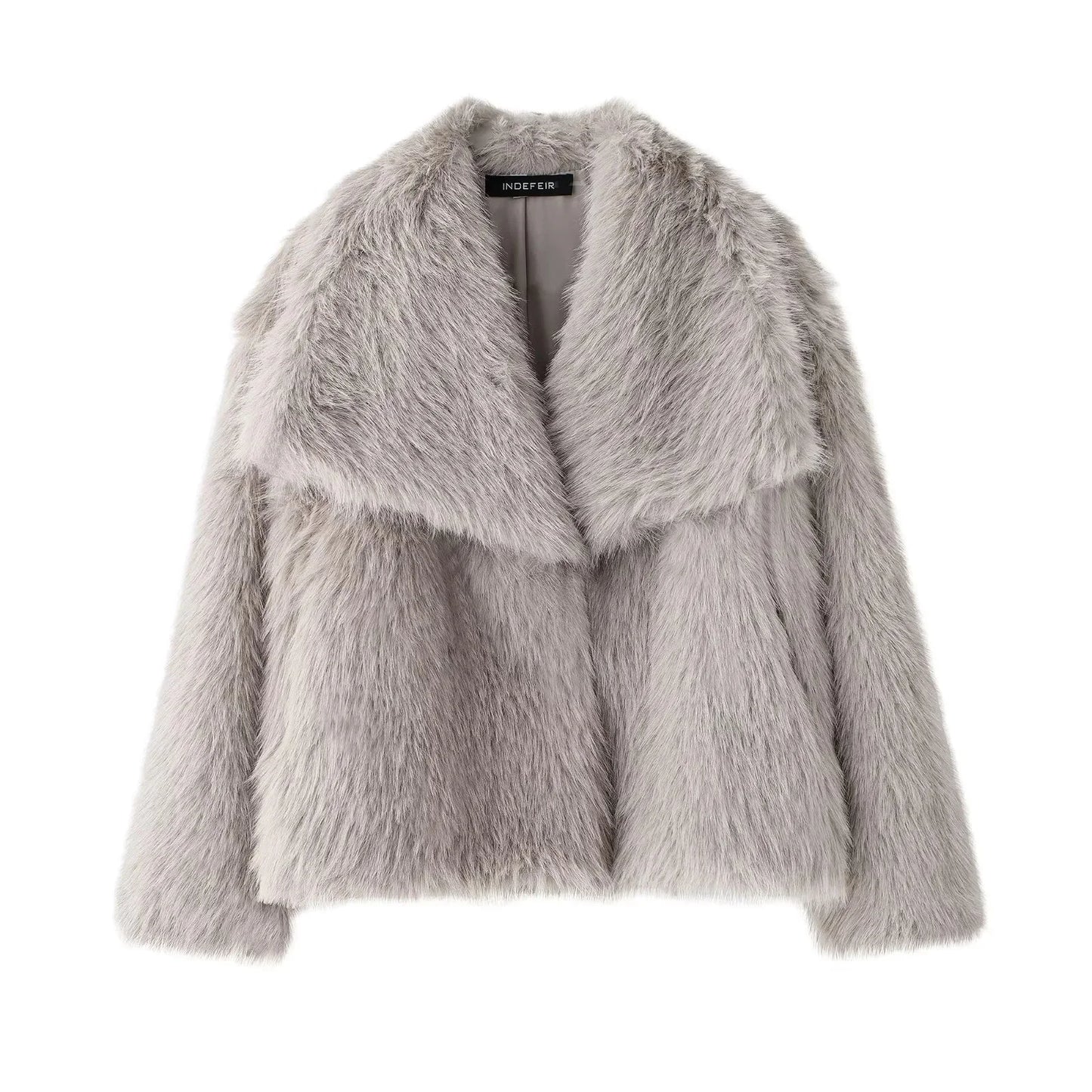 Lunara Winter™ Plüsch-Kunstfell-Schalkragenjacke