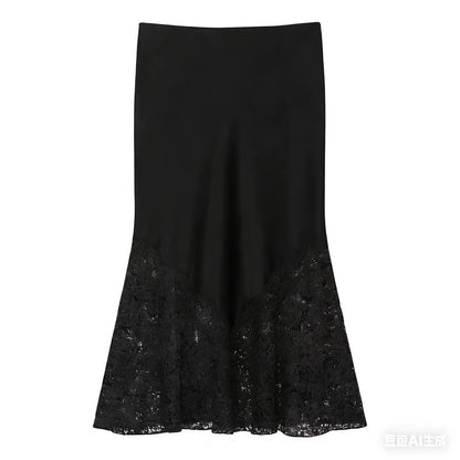Satin Éclat™ Women’s Lace Split Midi Skirt