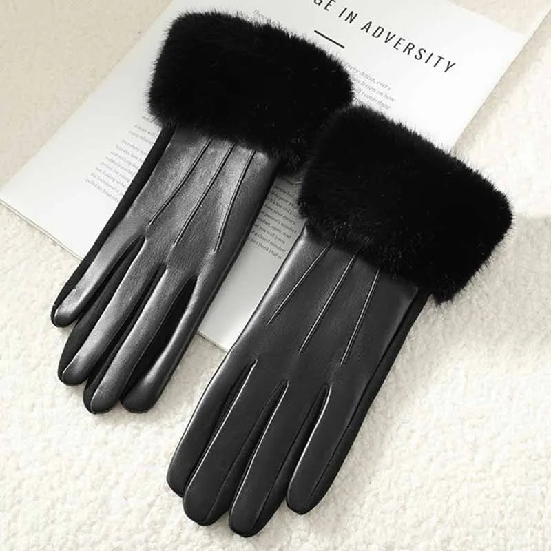Lunara Winter™ Damen-PU-Lederhandschuhe