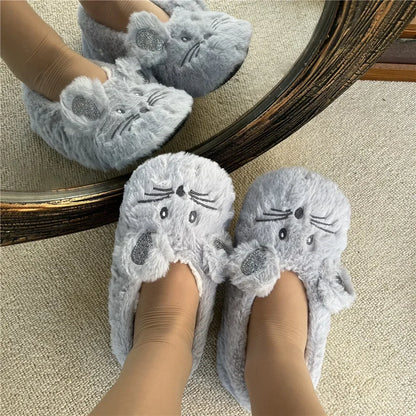 Lunara Winter™ Chinelos felpudos femininos para casa